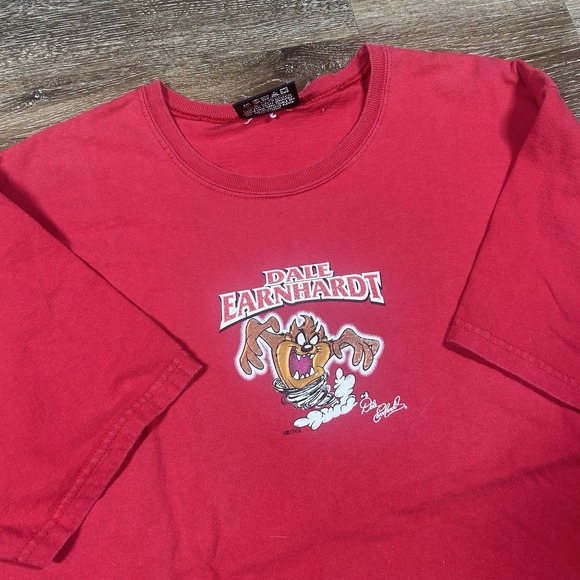 Vintage 90s Chase Authentics T Shirt Mens XL Dale Earnhardt Looney Tunes Taz Red - Picture 1 of 6